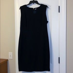 Black Calvin Kline Scuba Crepe Sheath Dress